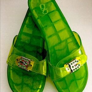 GEAR (G-SPORT)  Mint Green Retro Style Slip-On Sandals Sz:9 (NWOT)